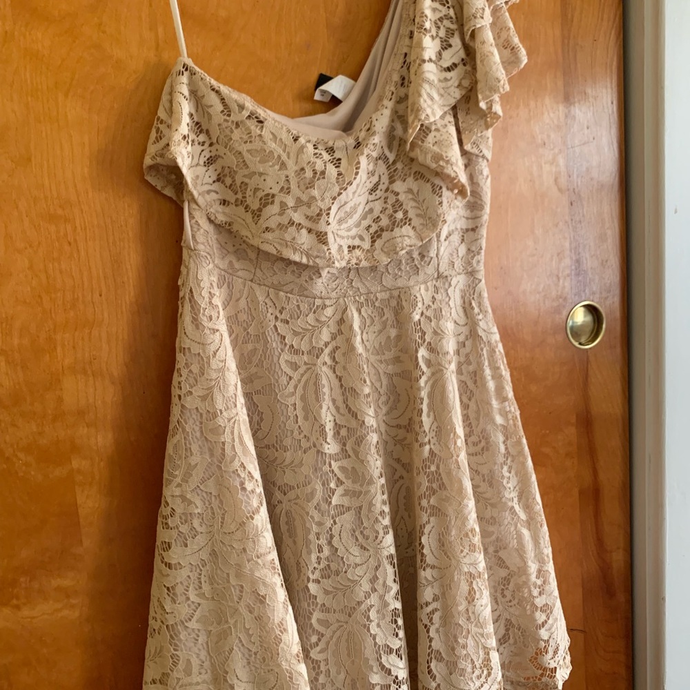 One shoulder lace dress